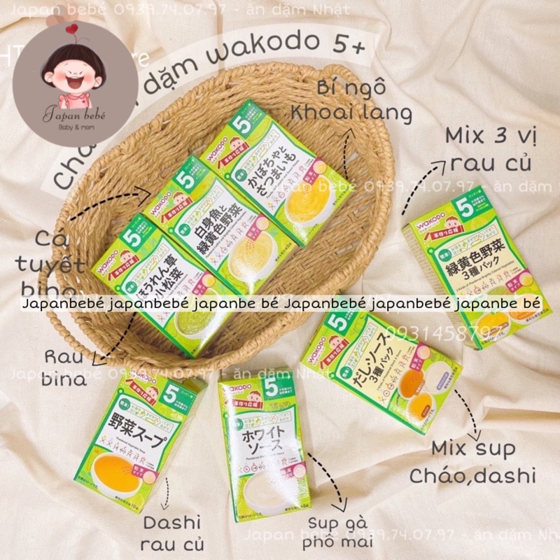 Bột ăn dặm Wakodo cho bé từ 5+ nội địa Nhật Bản
