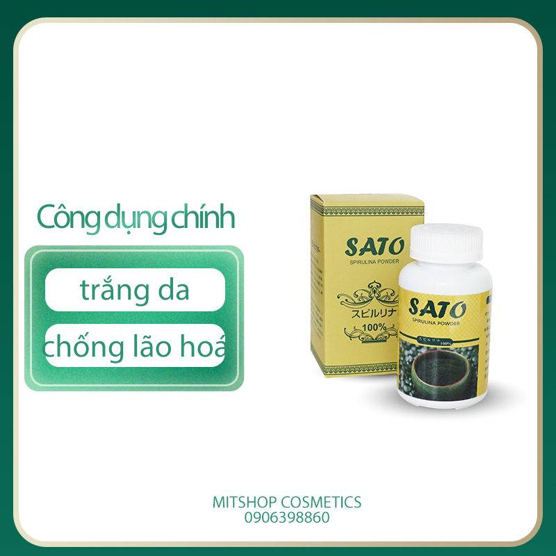 TẢO XOẮN SPIRULINA SATO DẠNG BỘT - Hộp 100 gram vi kim tảo biển phi kim nano