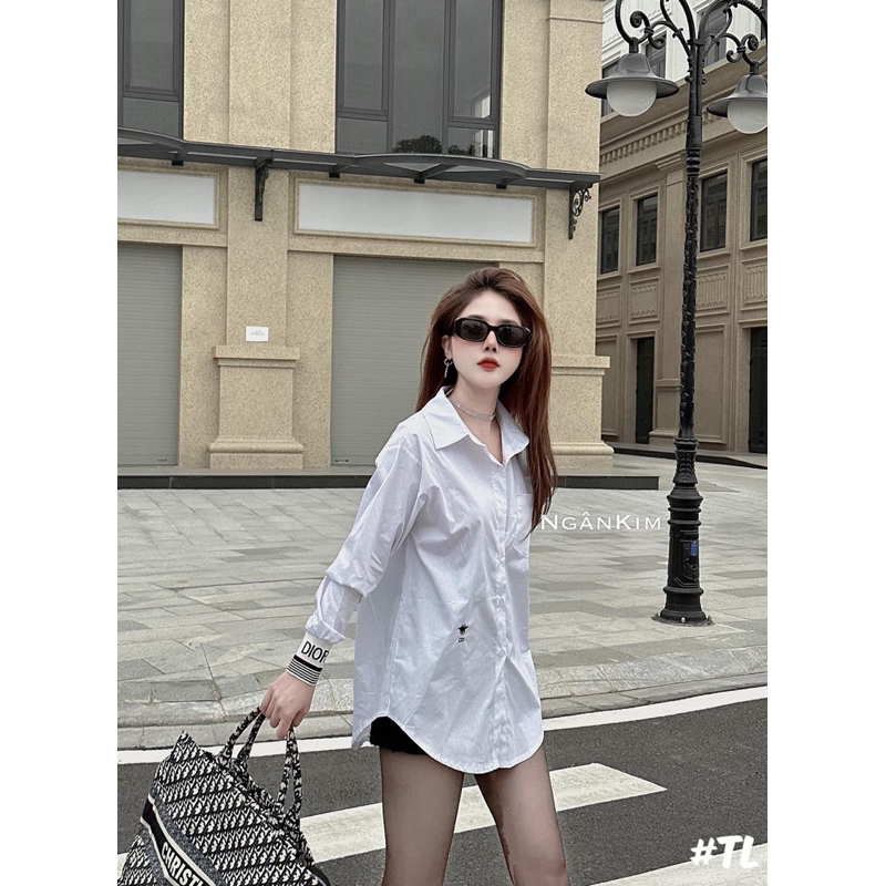 Áo Sơmi Tay Chun Di.or Thêu Ong QC L1