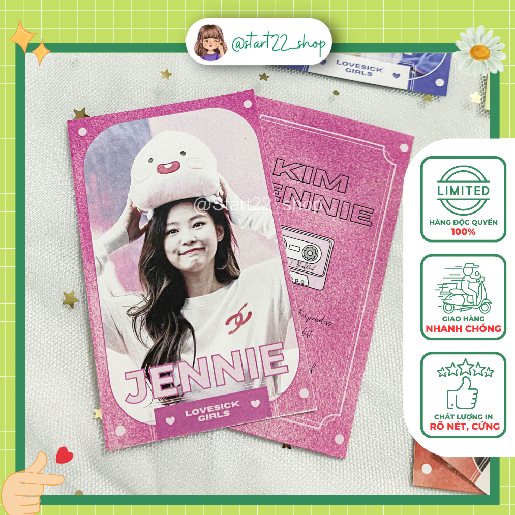 SET 4 CARD BLACKPINK Lovesick Girls - Rosé Lisa Jisoo Jennie start22_shop