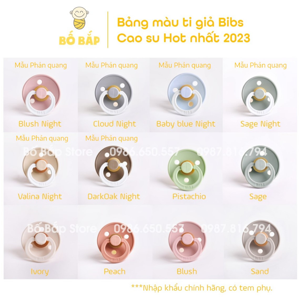 Ti Giả Bibs Cao Su⚡𝟭𝟬𝟬% CHÍNH HÃNG⚡ Tặng Nắp Trứng, 100% Cao Su Thiên Nhiên Siêu Mềm Như Ti Mẹ