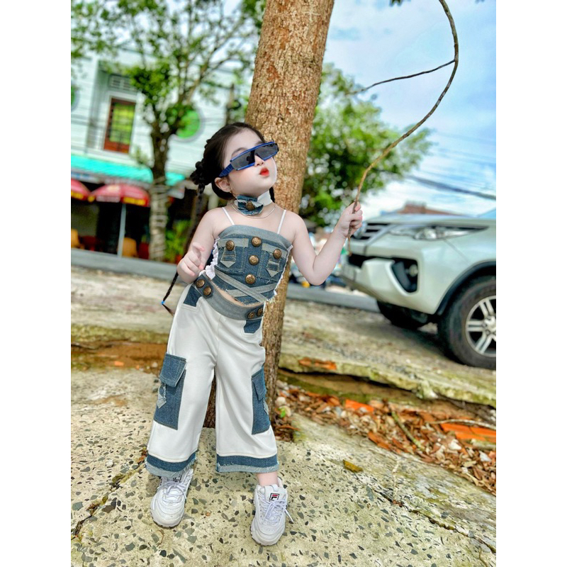 Sét quần jeans + áo cho bé gái