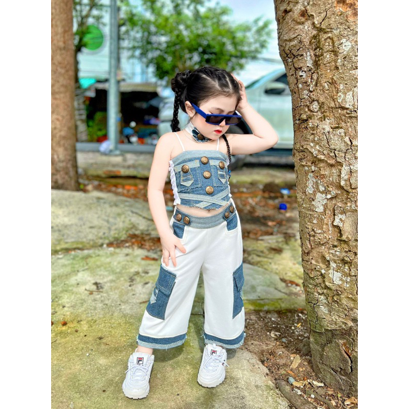 Sét quần jeans + áo cho bé gái