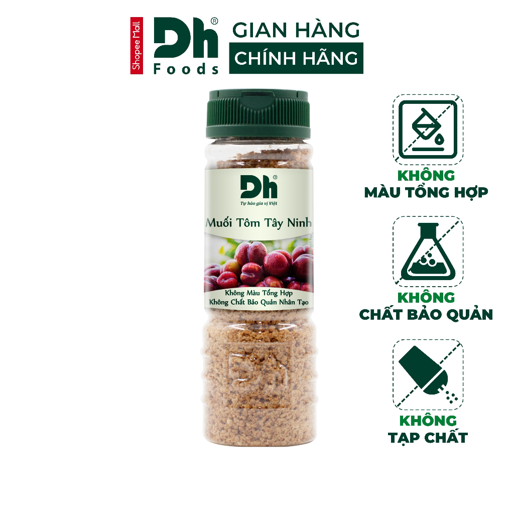 Muối tôm Tây Ninh DH Foods loại 1 thơm ngon gia vị chấm hoa quả 60/80/110gr - DHMTN44