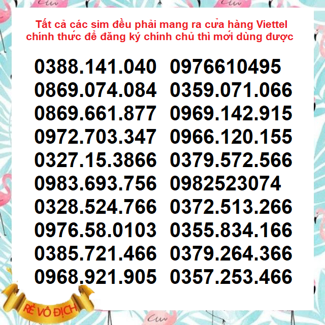 Sim: Giá rẻ, siêu ưu đãi V120N Viettel
