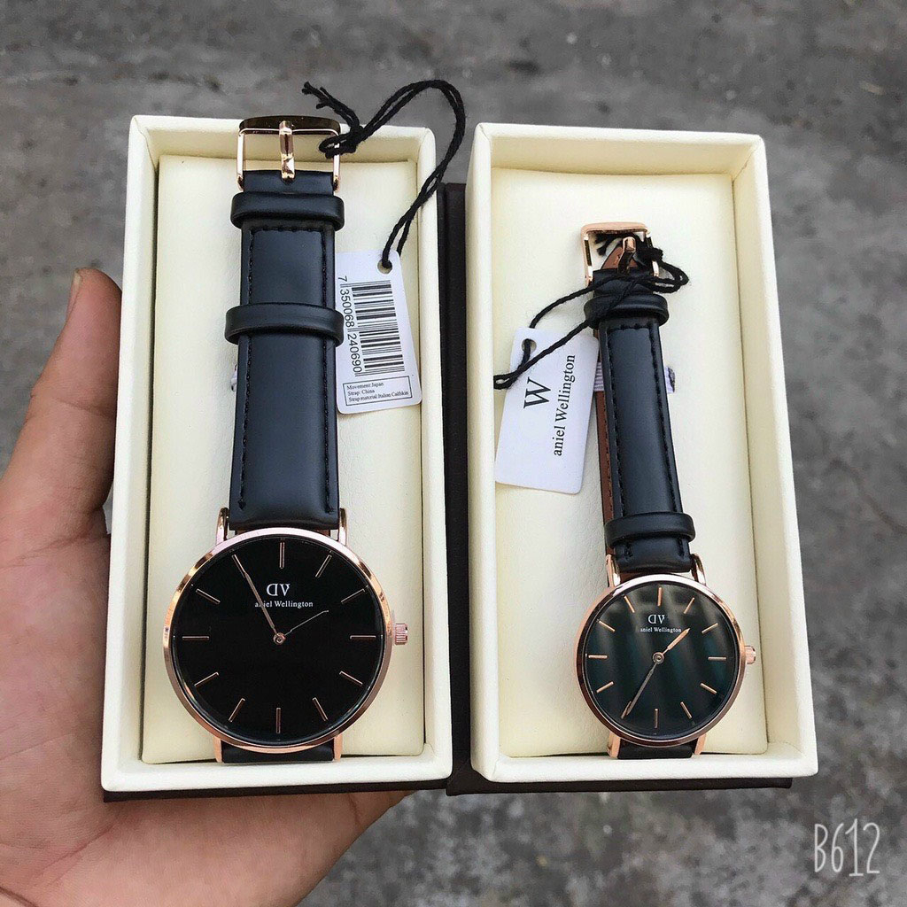 Đồng hồ nam nữ dây da thời trang, đồng hồ DVV cặp đôi dễ phối đồ - OneTime Store