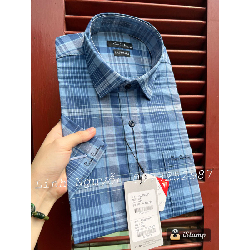 Sơ mi cộc tay nam Pier.re Car.din.15 mầu dáng slimfit