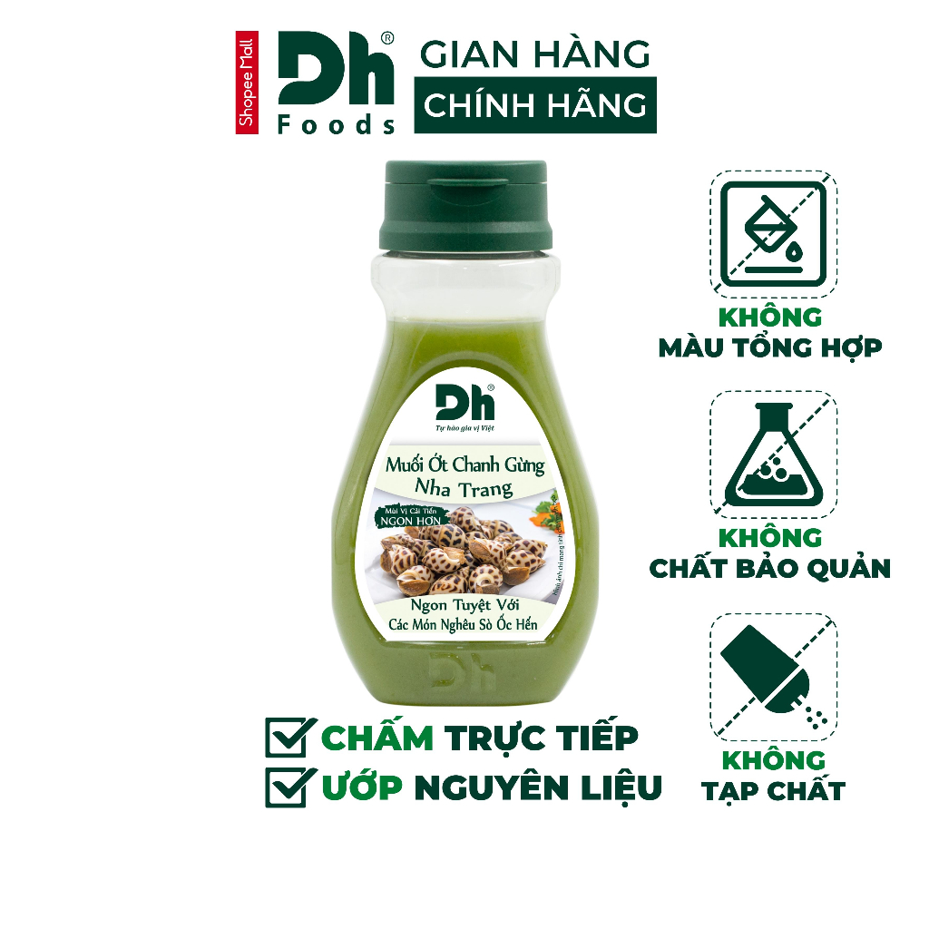 Muối ớt chanh gừng Nha Trang DH Foods gia vị nước sốt chấm hải sản đồ nướng 120/200gr - DHSCH11