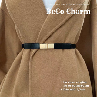 Đai váy chun co giãn dây thắt lưng nam nữ mặt bạc gài DV17  Đai thắt váy bản nhỏ 1.5cm dây nịt blazer áo sơ mi váy