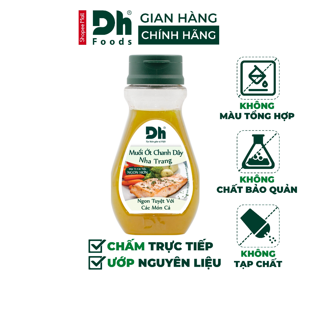 Muối ớt chanh dây Nha Trang DH Foods gia vị nước sốt chấm hải sản đồ nướng 200gr - DHSCH14