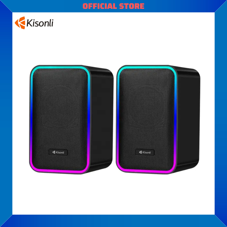Loa Vi Tính Kisonli X21| Loa nghe nhạc Công suất 20W, Full Led RGB, Kết nối Bluetooth - Chính hãng, Bảo hành 12th- OBIBI
