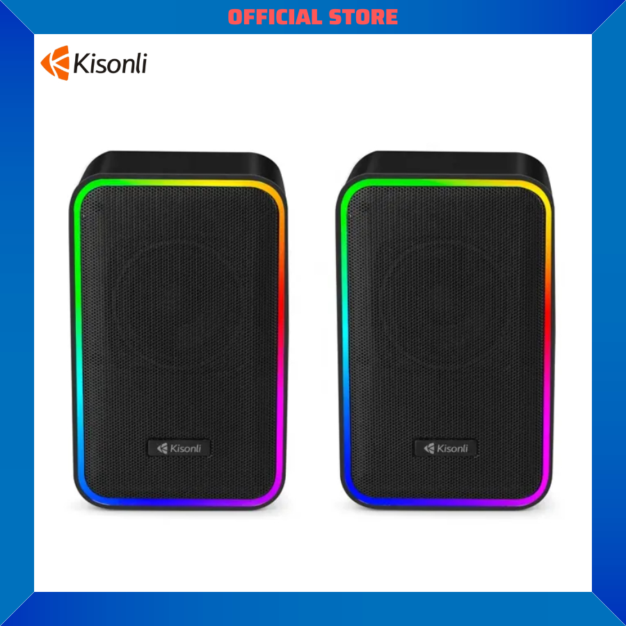 Loa Vi Tính Kisonli X21| Loa nghe nhạc Công suất 20W, Full Led RGB, Kết nối Bluetooth - Chính hãng, Bảo hành 12th- OBIBI