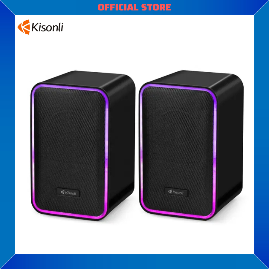 Loa Vi Tính Kisonli X21| Loa nghe nhạc Công suất 20W, Full Led RGB, Kết nối Bluetooth - Chính hãng, Bảo hành 12th- OBIBI