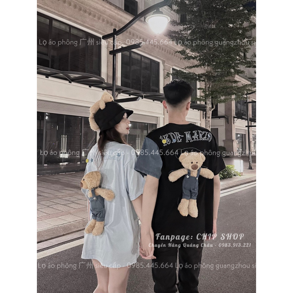 ❗️Áo phông gấu pha  jean𝟏 𝟑 𝐃 𝐞 𝐌 𝐚 𝐫 𝐳 𝐨  Form RỘNG unisex chất cotton ĐẸP❗️