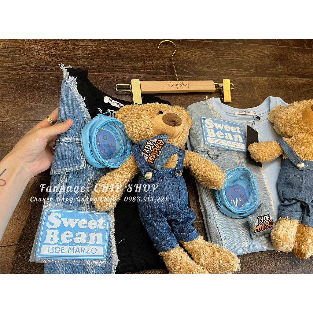 ❗️Áo phông gấu pha  jean𝟏 𝟑 𝐃 𝐞 𝐌 𝐚 𝐫 𝐳 𝐨  Form RỘNG unisex chất cotton ĐẸP❗️