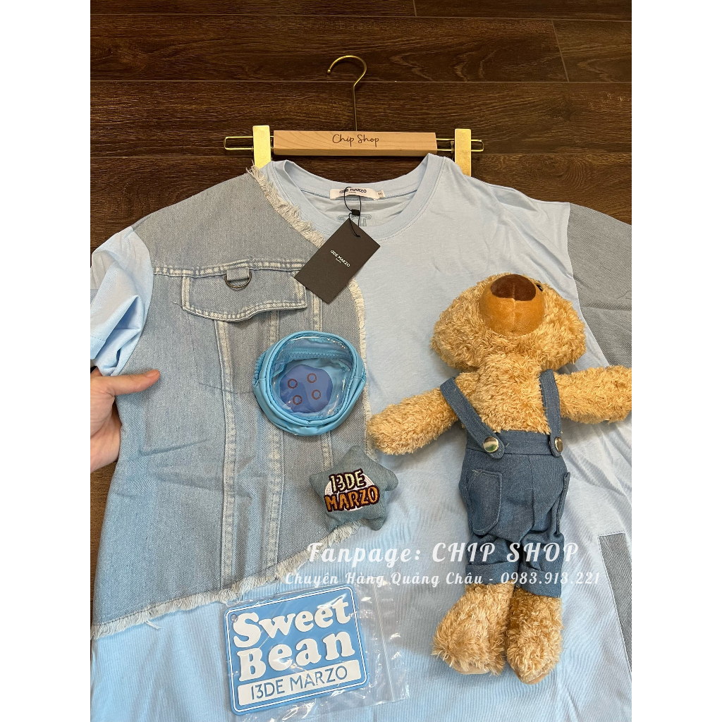 ❗️Áo phông gấu pha  jean𝟏 𝟑 𝐃 𝐞 𝐌 𝐚 𝐫 𝐳 𝐨  Form RỘNG unisex chất cotton ĐẸP❗️