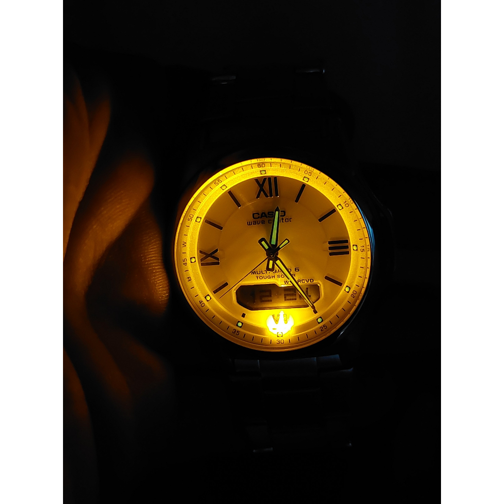 Đồng hồ nam Casio Wave.Ceptor M.630 mặt trắng pin năng lượng ánh sáng hàng Si