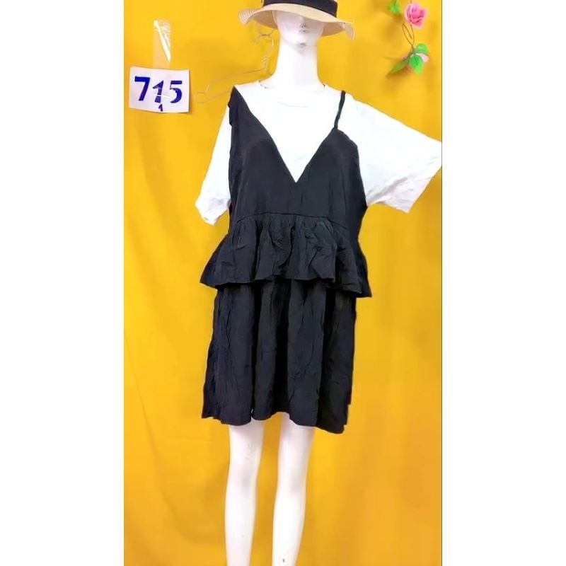 đầm Thun phối chân váy tầng size L. S715