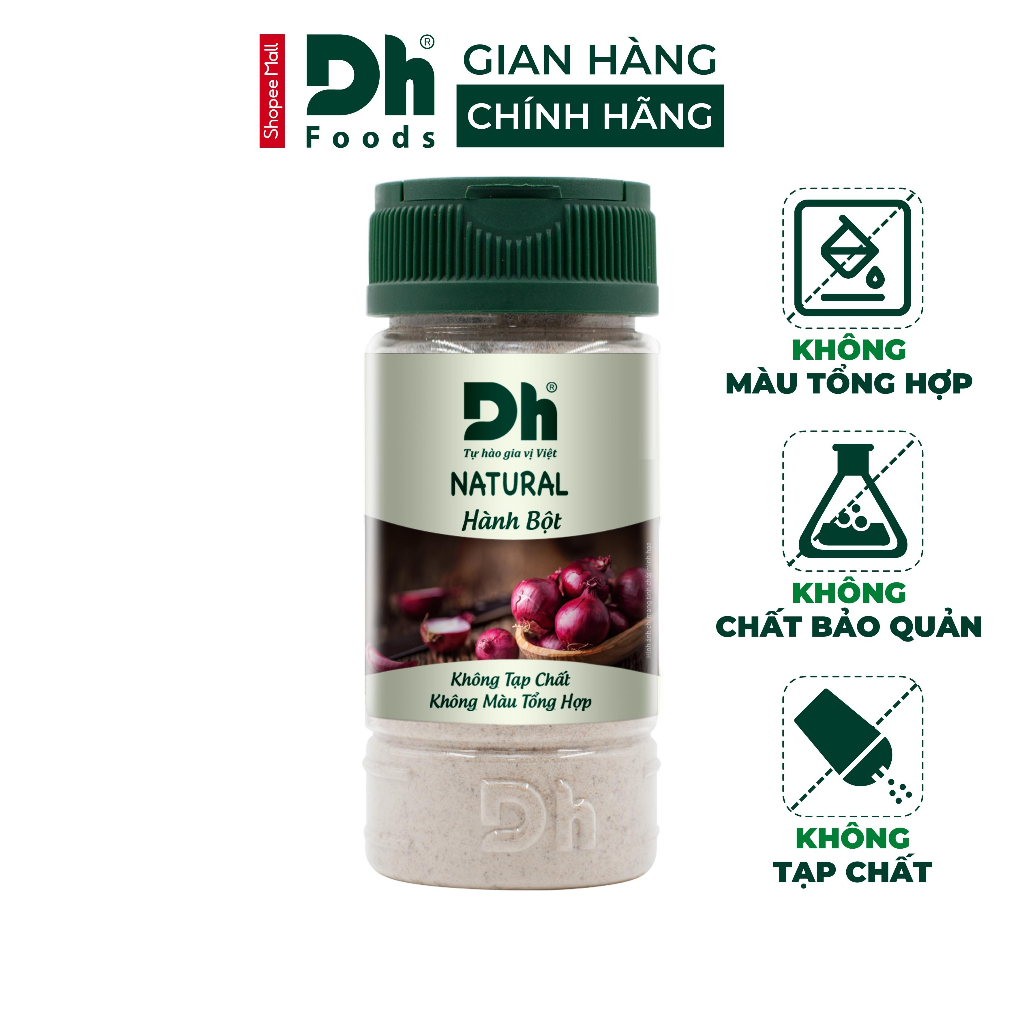 Bột hành nguyên chất Natural DH Foods chế biến thực phẩm 40gr - DHGVT57