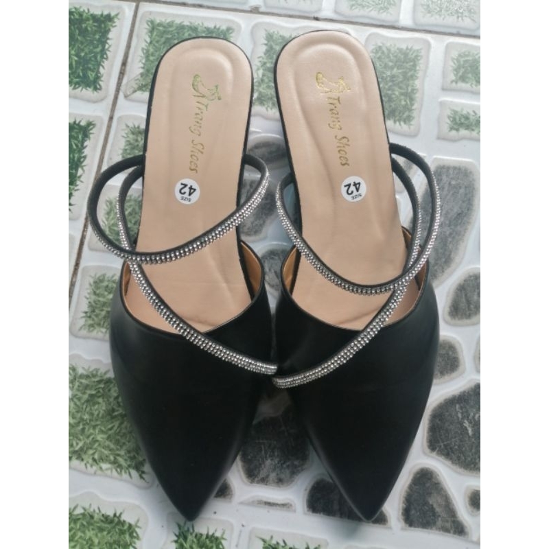 Sục Gót 3 phân mũi nhọn chéo xoàn sang trọng big size 35-45