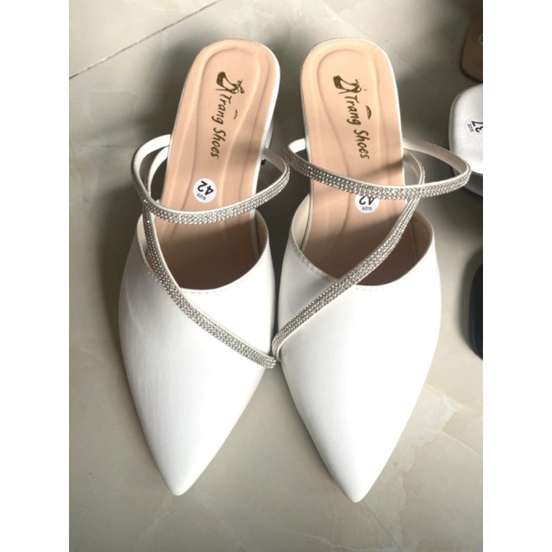 Sục Gót 3 phân mũi nhọn chéo xoàn sang trọng big size 35-45