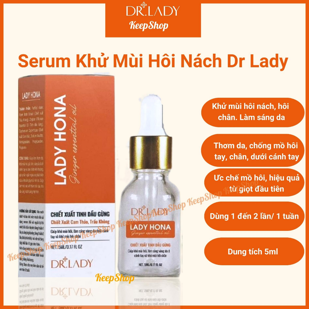 Hôi nách Keepshop Serum khử mùi hôi nách Lady Hona Dr Lady khử mùi, sáng da, chống mồ hôi tay, chân, nách 5ml