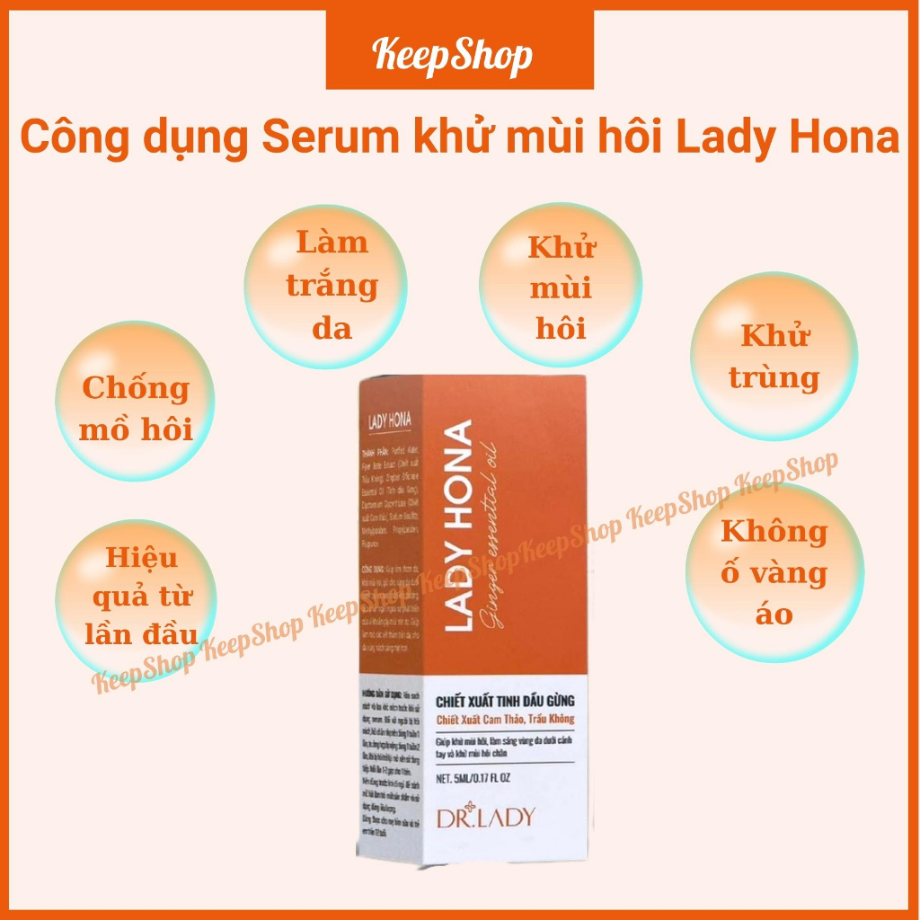 Hôi nách Keepshop Serum khử mùi hôi nách Lady Hona Dr Lady khử mùi, sáng da, chống mồ hôi tay, chân, nách 5ml