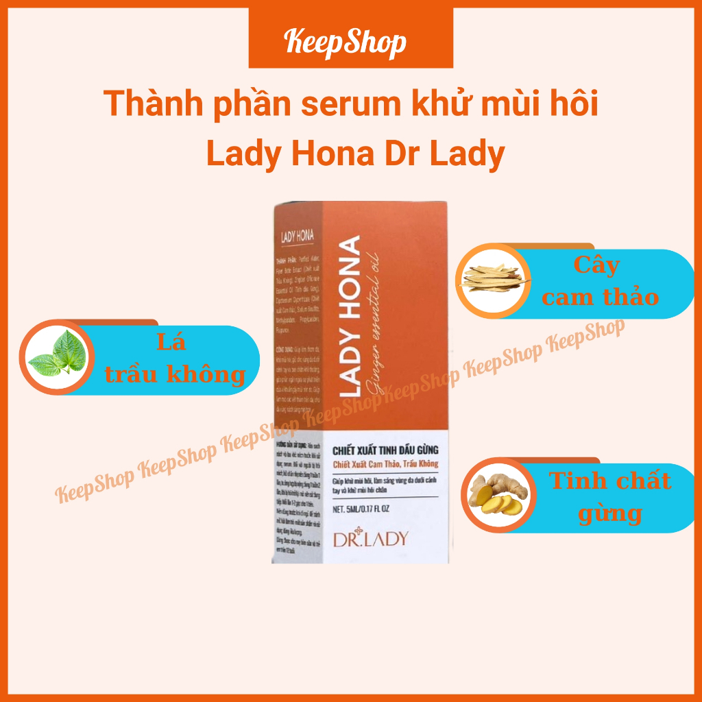 Hôi nách Keepshop Serum khử mùi hôi nách Lady Hona Dr Lady khử mùi, sáng da, chống mồ hôi tay, chân, nách 5ml