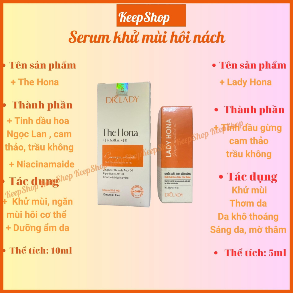 Hôi nách Keepshop Serum khử mùi hôi nách Lady Hona Dr Lady khử mùi, sáng da, chống mồ hôi tay, chân, nách 5ml