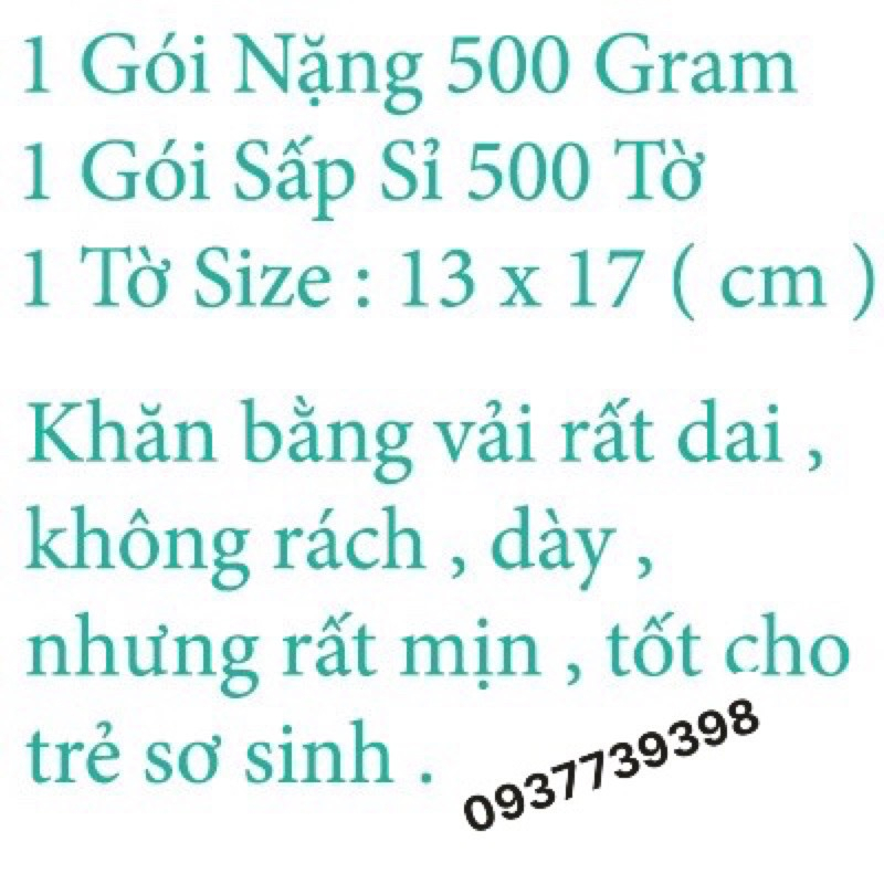 Khăn vải khô đa năng Baby Cariss 500 tờ x 19cm