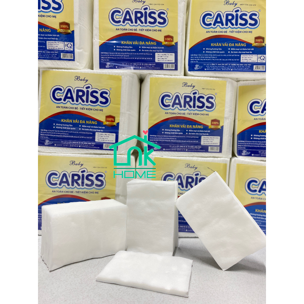 Khăn vải khô đa năng Baby Cariss 500 tờ x 19cm