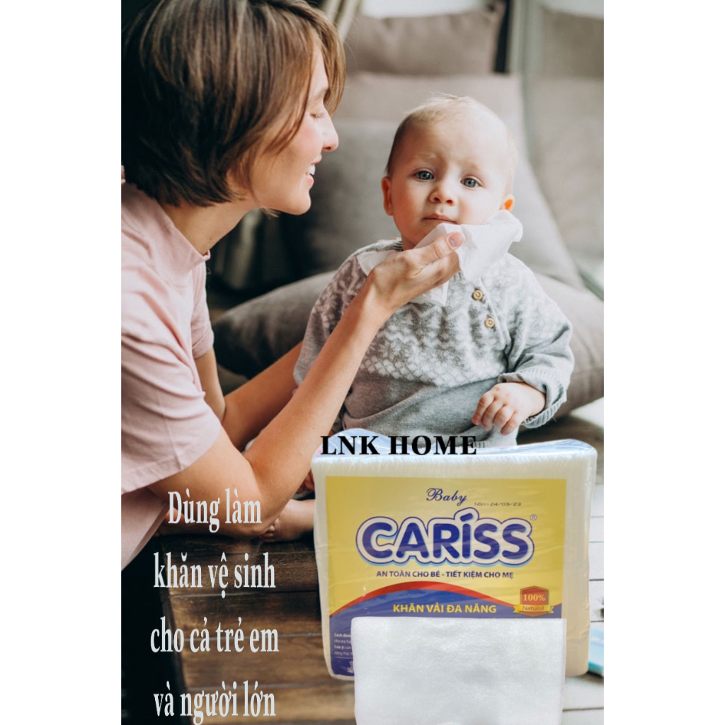 Khăn vải khô đa năng Baby Cariss 500 tờ x 19cm