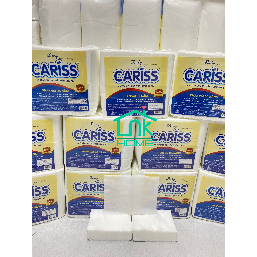 Khăn vải khô đa năng Baby Cariss 500 tờ x 19cm
