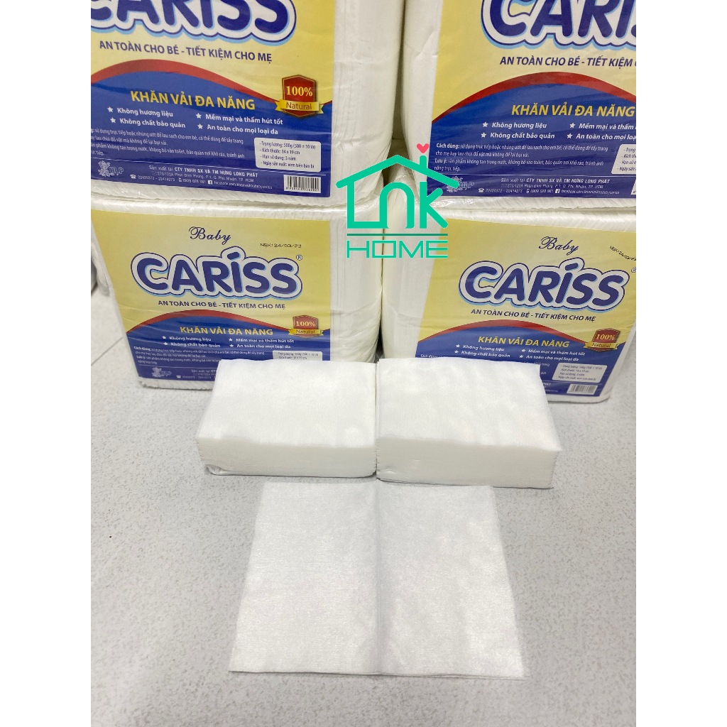 Khăn vải khô đa năng Baby Cariss 500 tờ x 19cm