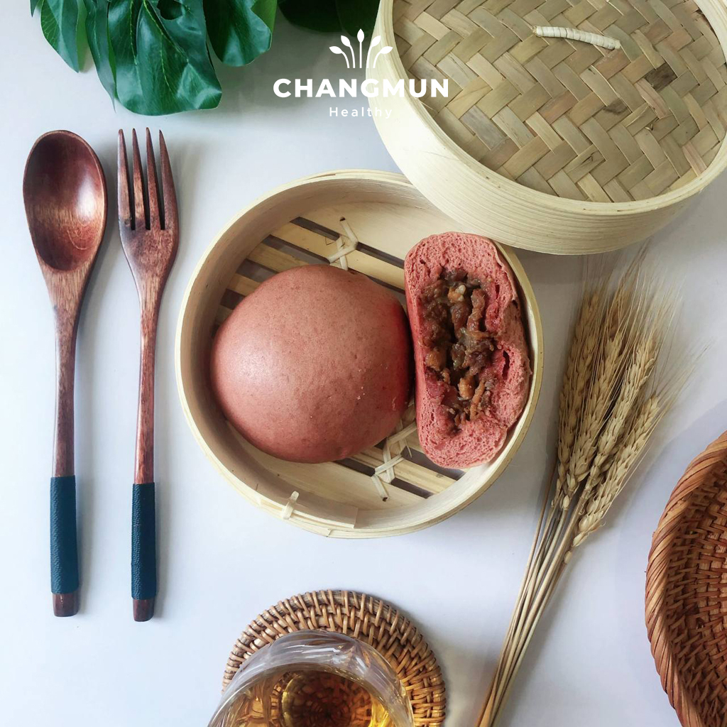 Bánh bao gạo lứt bò tiêu đen CHANGMUN Healthy dành cho chế độ Eat Clean