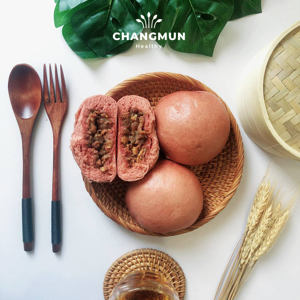 Bánh bao gạo lứt bò tiêu đen CHANGMUN Healthy dành cho chế độ Eat Clean
