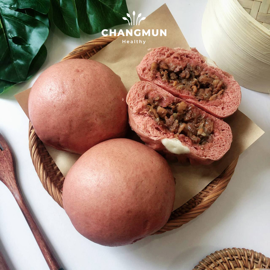 Bánh bao gạo lứt bò tiêu đen CHANGMUN Healthy dành cho chế độ Eat Clean