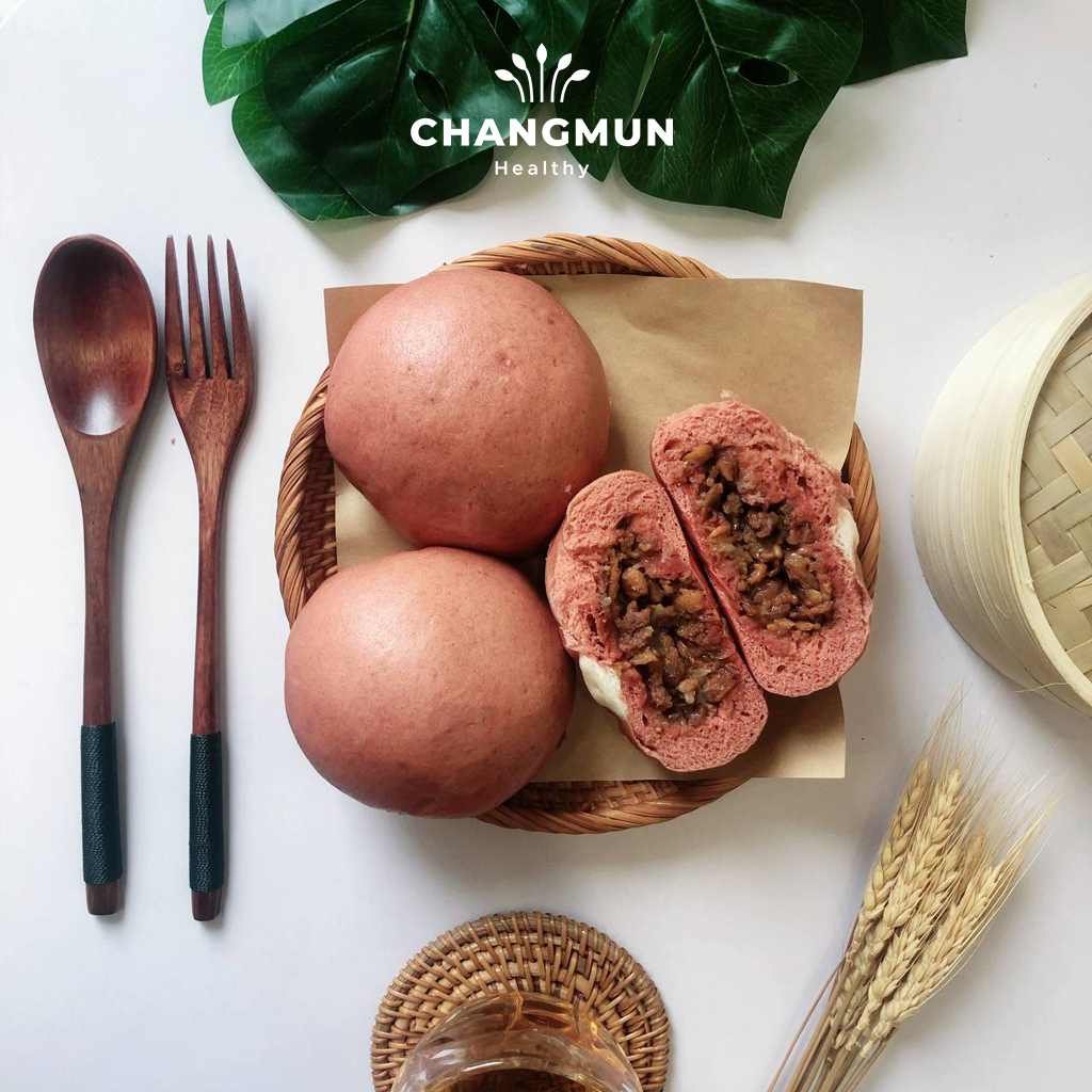 Bánh bao gạo lứt bò tiêu đen CHANGMUN Healthy dành cho chế độ Eat Clean