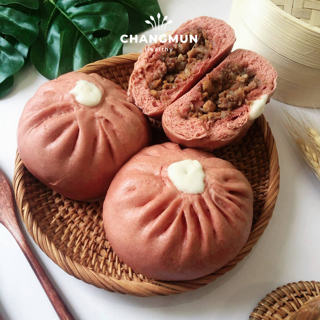 Bánh bao gạo lứt bò tiêu đen CHANGMUN Healthy dành cho chế độ Eat Clean
