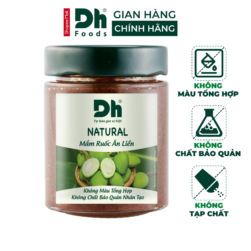 Mắm ruốc ăn liền Natural Dh Foods nêm sẵn thành phần tự nhiên lọ 150gr - DHMAM008