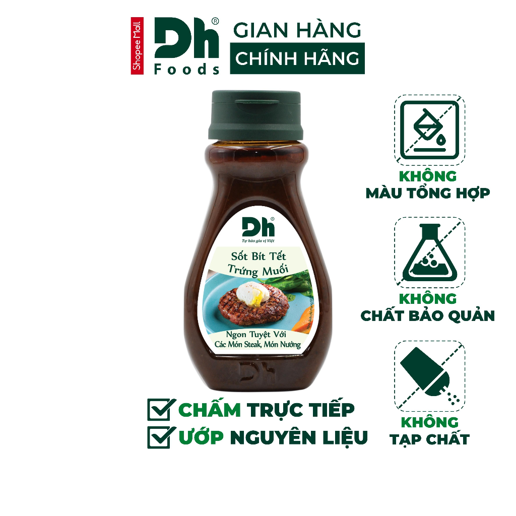 Sốt bít tết trứng muối Dh Foods gia vị chế biến thịt nướng, các món chiên xào lọ 200gr