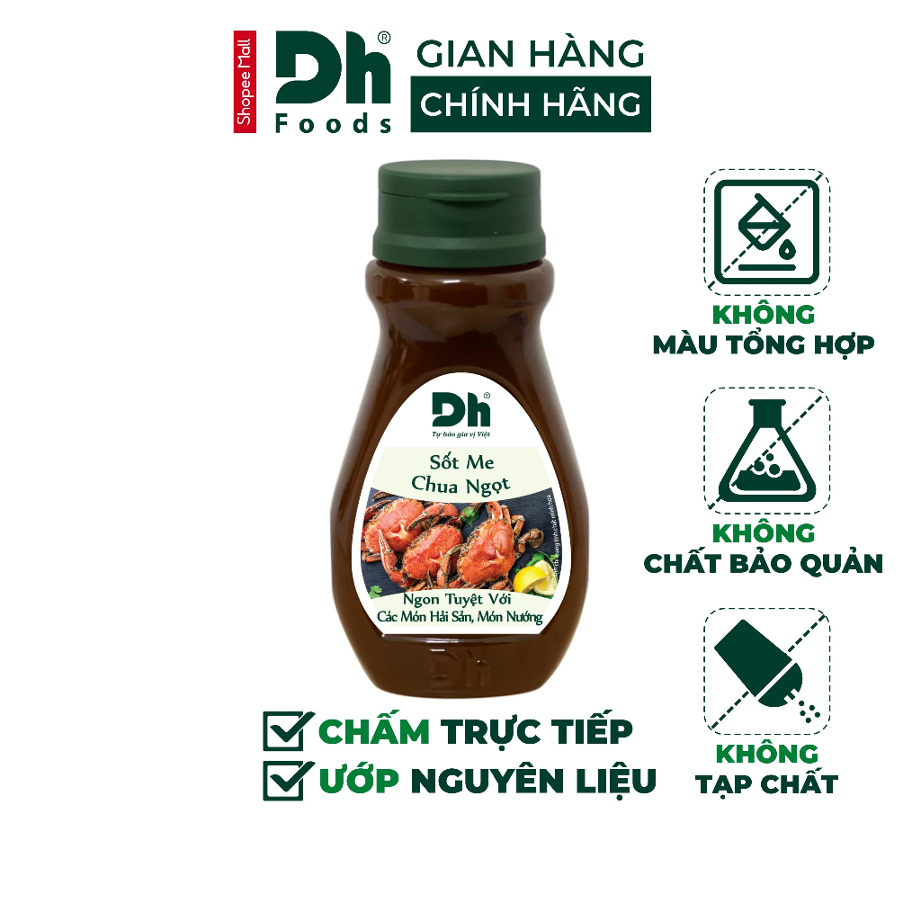 Sốt me chua ngọt Dh Foods gia vị chấm, chế biến hải sản, các món nướng lọ 200gr