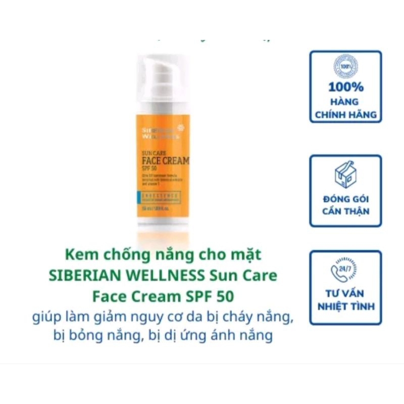 Kem chống nắng cho mặt Siberian - Sun Face Cream SPF 50.