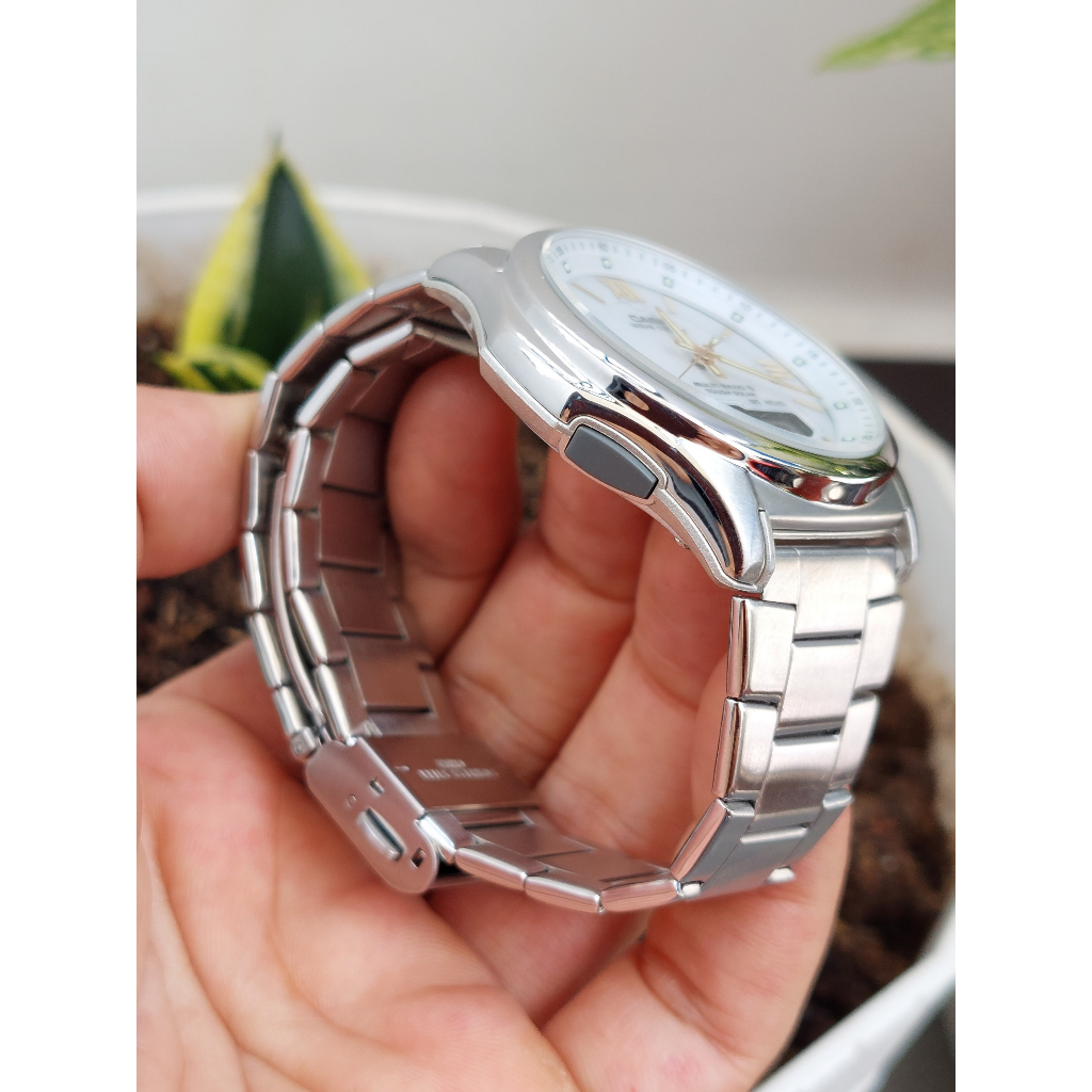 Đồng hồ nam Casio Wave.Ceptor M.630 mặt trắng pin năng lượng ánh sáng hàng Si
