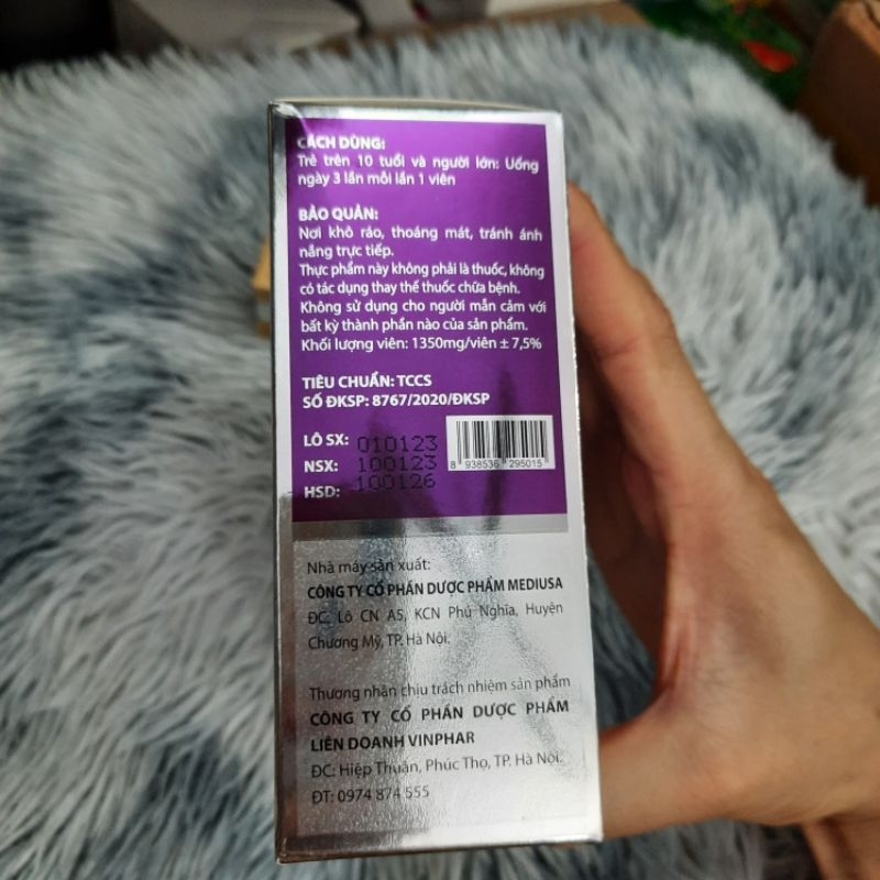 Viên uống GIẢI ĐỘC GAN ARGININ 800 PLUS - Giúp bảo vệ gan, mát gan, hạ men gan - Hộp 60 viên