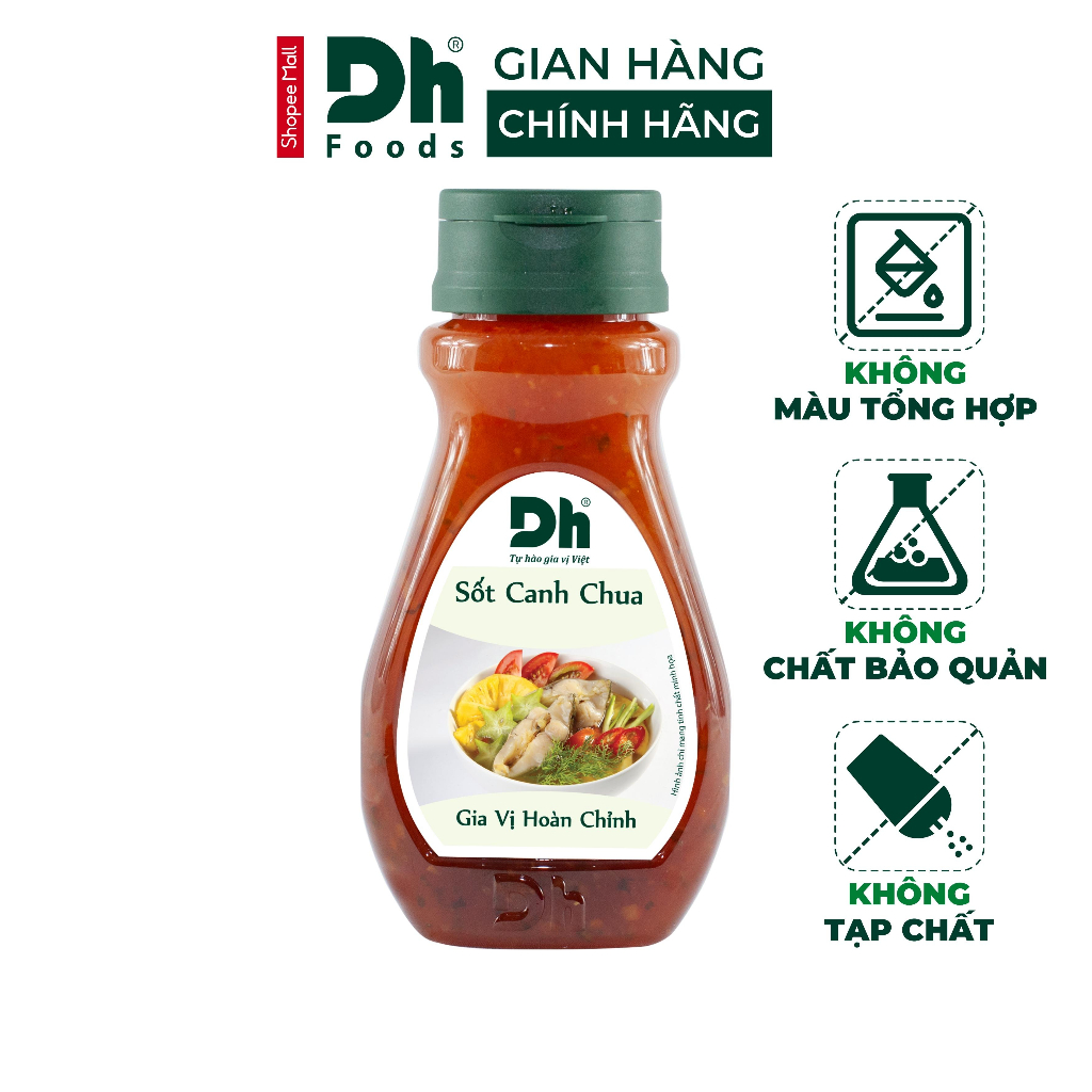 Sốt canh chua Dh Foods gia vị hoàn chỉnh nấu canh chua sẵn thành phần tự nhiên lọ 200gr