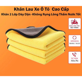 Khăn lau xe ô tô, khăn lau bếp đa năng chuyên dụng cao cấp - khăn lau xe 2 lớp , thấm hút nước tốt