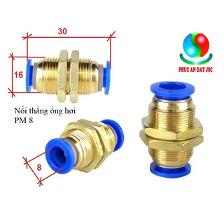 Đầu nối nhanh PM Đầu nối nhanh PM8 , Khớp nối nhanh ống hơi PM 2 đầu ống 8