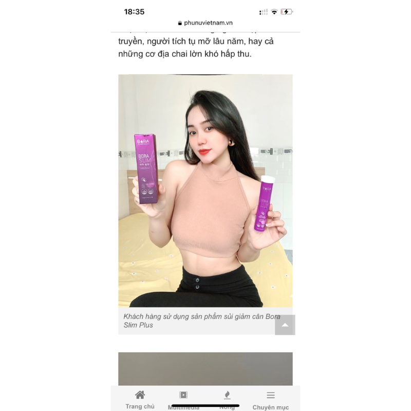 Viên Sủi Bora Slim Plus Hỗ Trợ Giảm Cân - Hộp 18 Viên