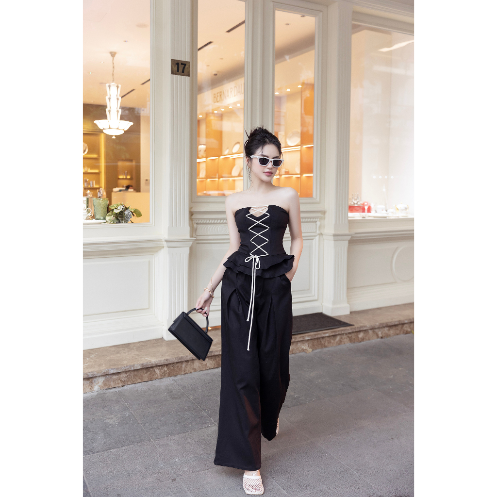 Áo corset dáng ống bèo đan dây BROOKLYN Corset - Tipblu